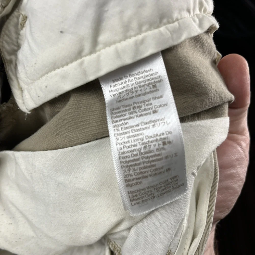 J. Crew Straight Fit Flex Chino‎ Pants Men's 30x32 Beige Cotton H3186